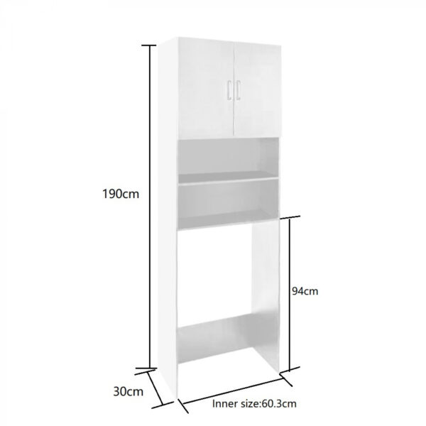 Waschmaschinenschrank Umbauschrank Bauschrank 190 cm Jutas weiß - VDD World DE