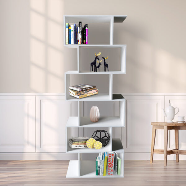 Regal Bücherregal - Wandschrank gestapelter Würfel - 185 cm hoch - weiß - VDD World DE