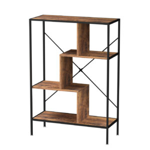 VDD Bücherregal Wandschrank Stabil - offener Fachschrank - Industrie - Metall Holz - 115 cm hoch