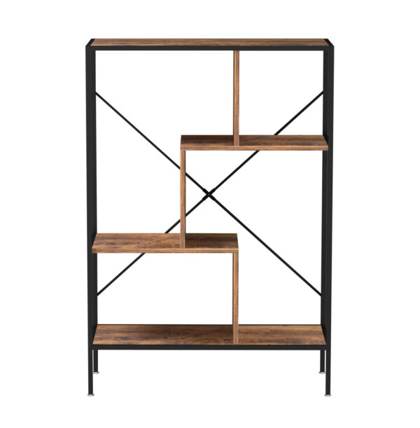VDD Bücherregal Wandschrank Stabil - offener Fachschrank - Industrie - Metall Holz - 115 cm hoch - VDD World DE