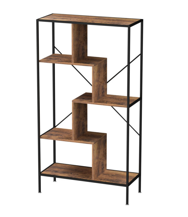 VDD Wandregal Bücherregal Stabil - offenes Fach Bücherregal - Industrie - Metall Holz - 147 cm hoch - VDD World DE