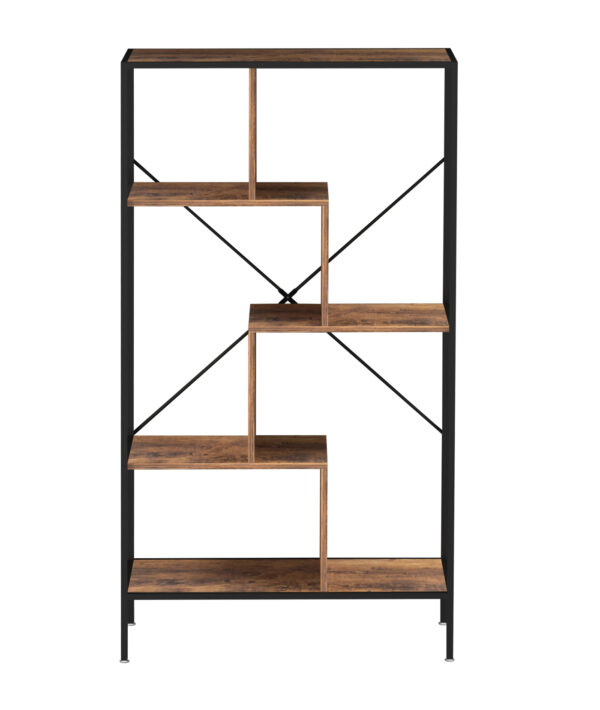 VDD Wandregal Bücherregal Stabil - offenes Fach Bücherregal - Industrie - Metall Holz - 147 cm hoch - VDD World DE