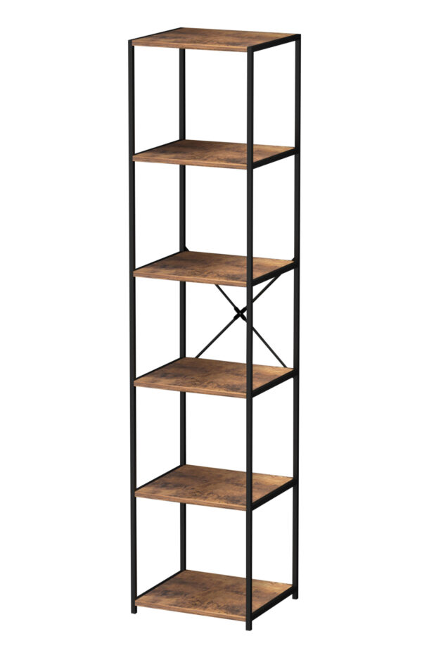 VDD Bücherregal Wandschrank Stabil - Industriedesign - Metall Holz - 40 x 40 x 174 cm - VDD World DE