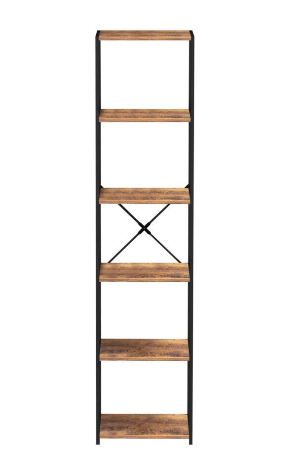 VDD Bücherregal Wandschrank Stabil - Industriedesign - Metall Holz - 40 x 40 x 174 cm - VDD World DE