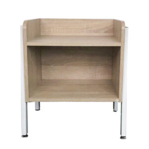 Nachttisch Beistelltisch Tough - industrieller Vintage - weißes Metall braunes Holz