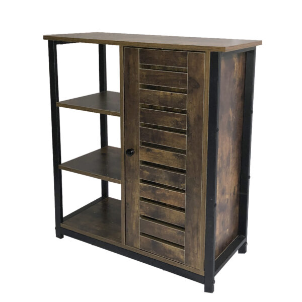 Wandschrank Sideboard Beistelltisch Tough - schwarzes Metall braunes Holz - VDD World DE