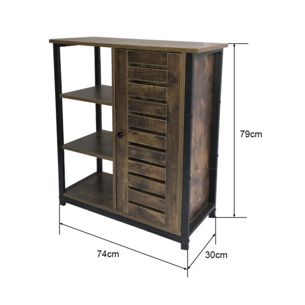 Wandschrank Sideboard Beistelltisch Tough - schwarzes Metall braunes Holz - VDD World DE