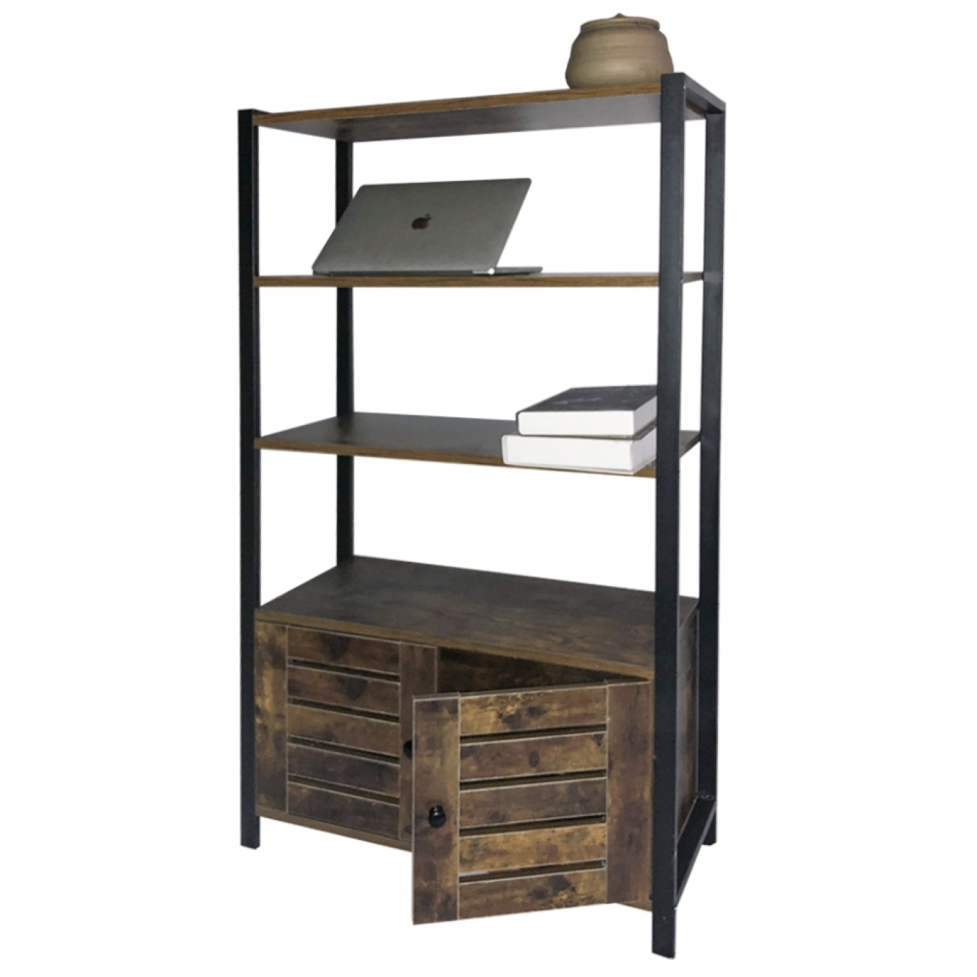 Wandschrank-Bücherregal Robustes industrielles Vintage-Design 120 cm hoch
