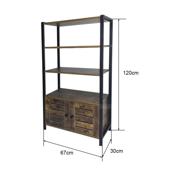 Wandschrank-Bücherregal Robustes industrielles Vintage-Design 120 cm hoch - VDD World DE