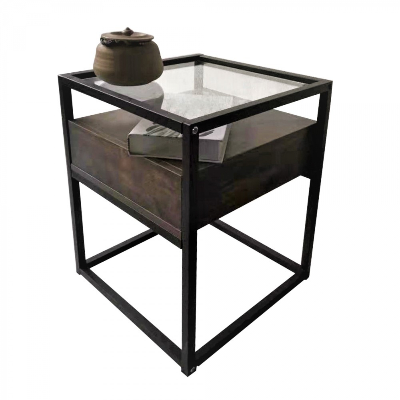 Wandschrank Robustes Metall, Holz, Industriedesign, offenes Bücherregal, 137 cm hoch, schwarz - VDD World DE Wandschrank Robustes Metall, Holz, Industriedesign, offenes Bücherregal, 137 cm hoch, schwarz - VDD World DE