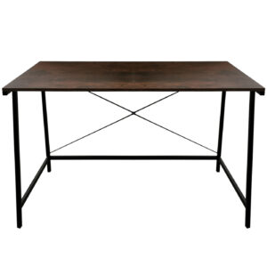 Schreibtisch Laptop-Computertisch Tough - Industrial Vintage - schwarzes Metall braunes Holz