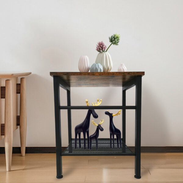  Beistelltisch Couchtisch Tough Industrial Vintage – Metall schwarz holz braun