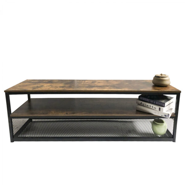   TV-Möbel Robustes industrielles 140 cm breites schwarzes Metallgestell