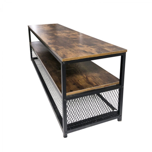   TV-Möbel Robustes industrielles 140 cm breites schwarzes Metallgestell