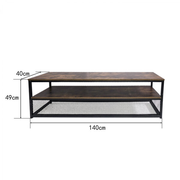   TV-Möbel Robustes industrielles 140 cm breites schwarzes Metallgestell