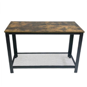 Beistelltisch Konsolentisch Tough Industrial Vintage - schwarzes Metall braunes Holz
