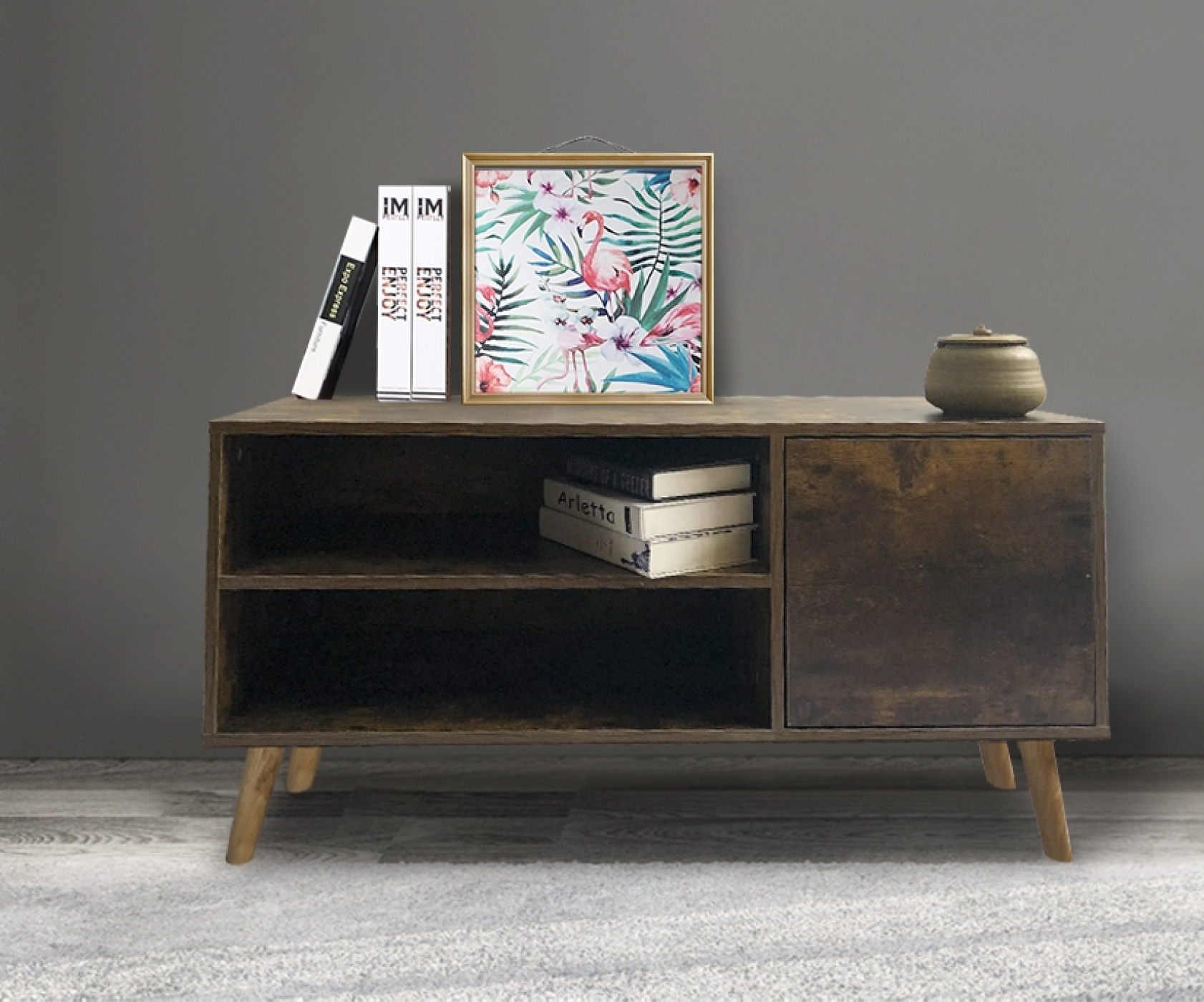 TV-Schrank Schrank Robustes Sideboard Industriedesign 140 cm breit - alternatives Bild