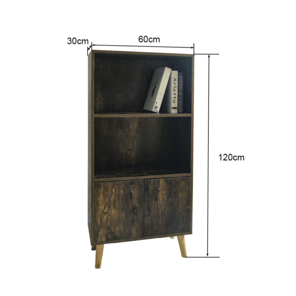 Bücherregal-Wandschrank Robustes industrielles Vintage-Design 120 cm hoch - VDD World DE