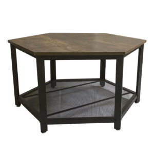 Couchtisch Tough - Industrial Vintage - schwarzes Metall braunes Holz