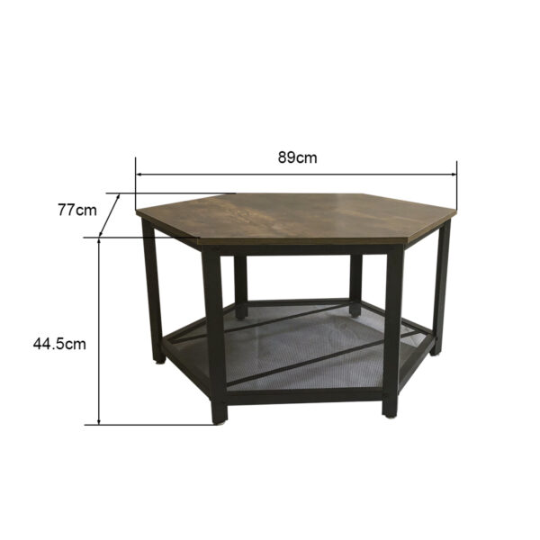   Couchtisch Tough – Industrial Vintage – schwarzes Metall braunes Holz
