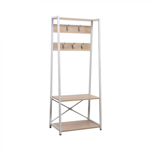 Wandschrank Robustes Metall, Holz, Industriedesign, offenes Bücherregal, 137 cm hoch, schwarz - VDD World DE