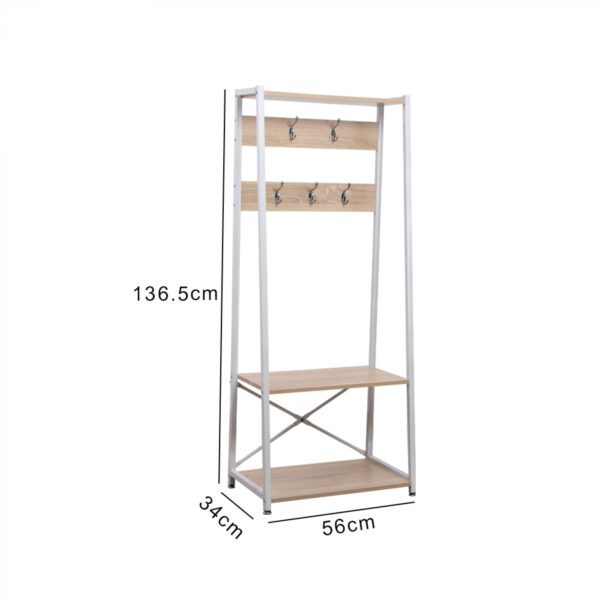 Wandschrank Robustes Metall, Holz, Industriedesign, offenes Bücherregal, 137 cm hoch, schwarz - VDD World DE