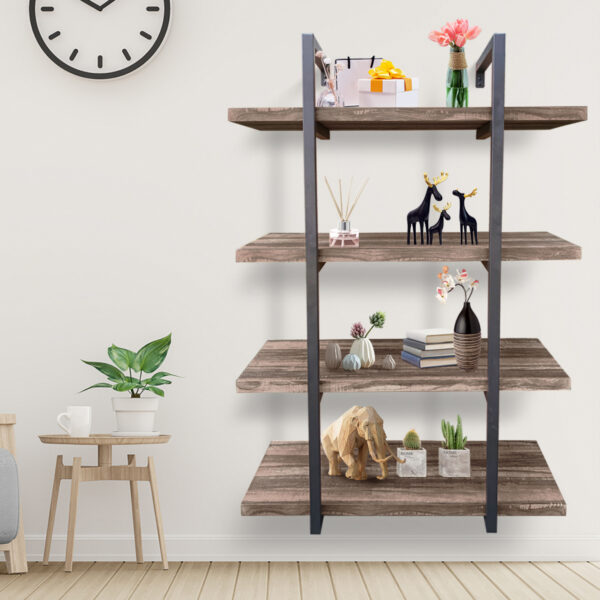 Wandregal Leiter Tough - Wandregal Bücherregal - Wandschrank - Industriell - 4 Lagerregale - VDD World DE