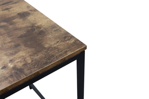   Schreibtisch Computertisch Tough – 3 Lagerregale – industrielles Vintage-Braun – Metallholz