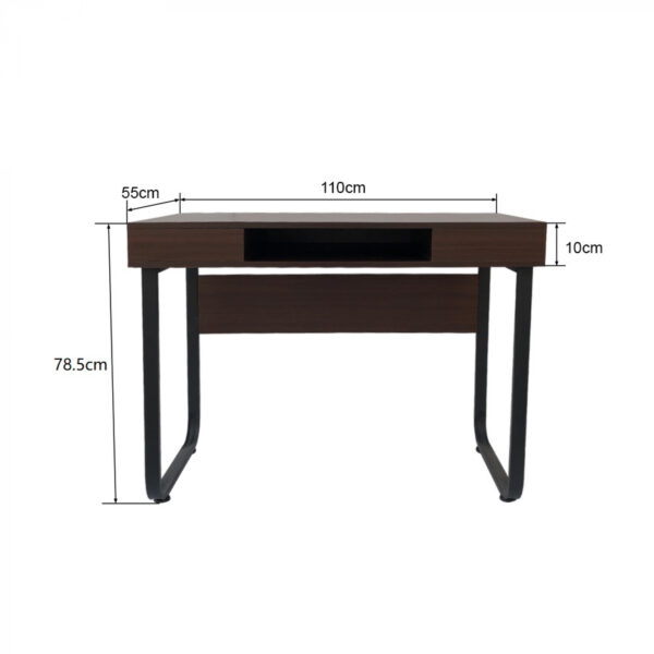   Schreibtisch Computertisch Tough – Beistelltisch – Industrial Vintage – schwarzes Metall braunes Hol