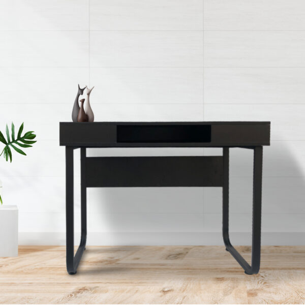   Schreibtisch Computertisch Tough – Beistelltisch – Industrial Modern – Schwarzes Metall/Holz