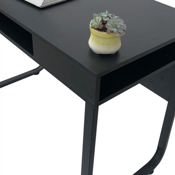   Schreibtisch Computertisch Tough – Beistelltisch – Industrial Modern – Schwarzes Metall/Holz
