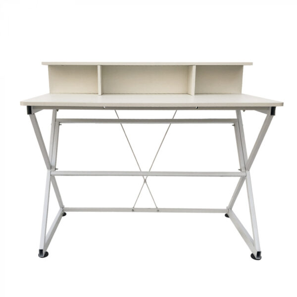 Schreibtisch Tisch Computer Laptop Tough - industrieller moderner Stil - 110 cm breit - weiß - VDD World DE