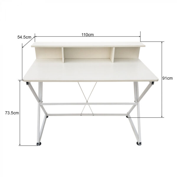 Schreibtisch Tisch Computer Laptop Tough - industrieller moderner Stil - 110 cm breit - weiß - VDD World DE