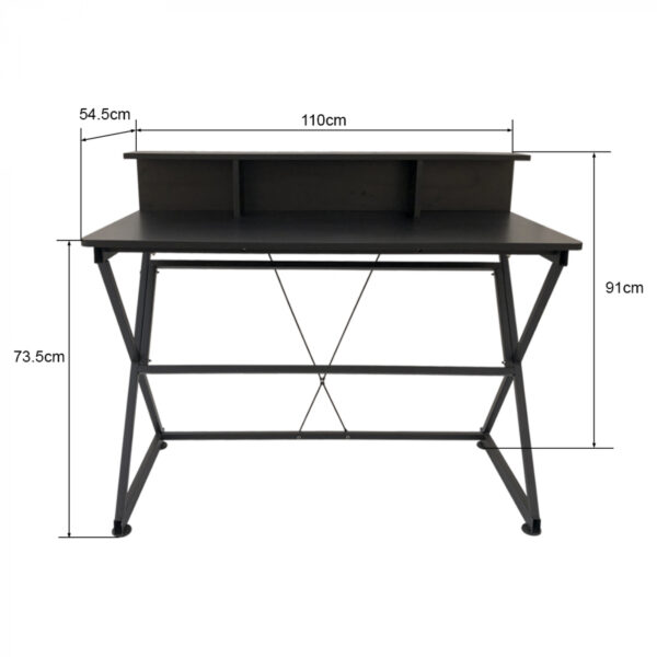 Schreibtisch Tisch Computer Laptop Tough - industrieller moderner Stil - 110 cm breit - schwarz - VDD World DE