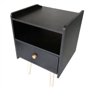 Nachttisch Pukkie - Beistelltisch - Tisch Flur Wohnzimmer - 58 cm hoch - schwarz