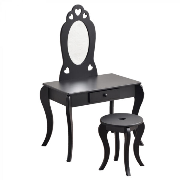   Schminktisch Herz Design – Schminktisch Kinderzimmer Mädchen mit Hocker schminken
