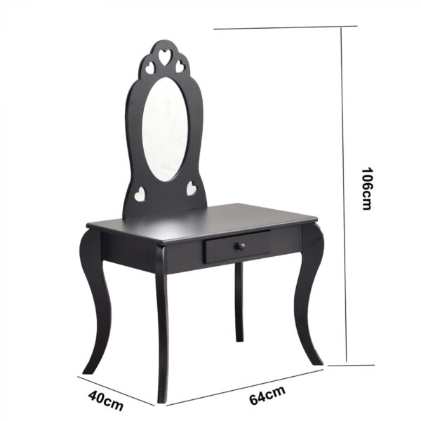   Schminktisch Herz Design – Schminktisch Kinderzimmer Mädchen mit Hocker schminken