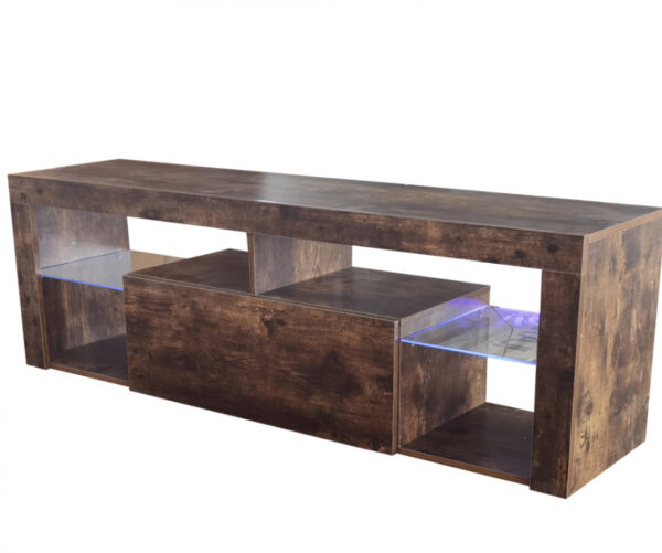Fernsehschrank Sideboard Hugo - Medienmöbel Spielaufbau - mit Beleuchtung - Vintage Braun - VDD World DE