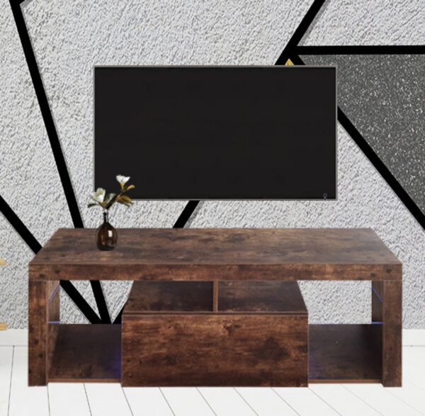 Fernsehschrank Sideboard Hugo - Medienmöbel Spielaufbau - mit Beleuchtung - Vintage Braun - VDD World DE