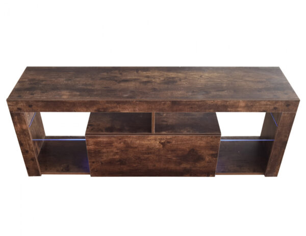 Fernsehschrank Sideboard Hugo - Medienmöbel Spielaufbau - mit Beleuchtung - Vintage Braun - VDD World DE