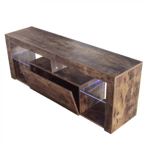 Fernsehschrank Sideboard Hugo - Medienmöbel Spielaufbau - mit Beleuchtung - Vintage Braun - VDD World DE