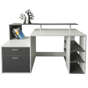 Schreibtisch Computertisch Computertisch 140 cm breit mit Kommode und viel Stauraum