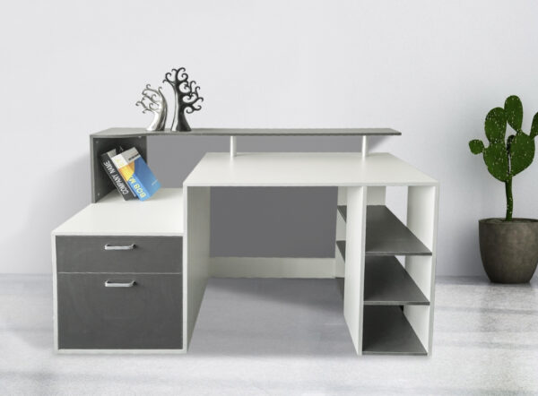   Schreibtisch Computertisch Computertisch 140 cm breit mit Kommode und viel Stauraum