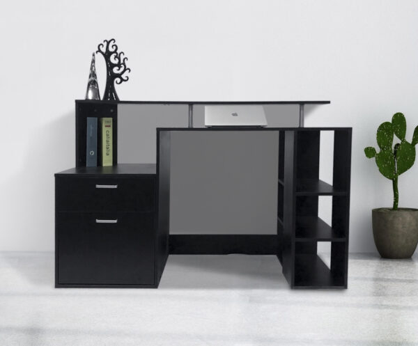   Schreibtisch Computertisch Computertisch 140 cm breit mit Kommode und viel Stauraum