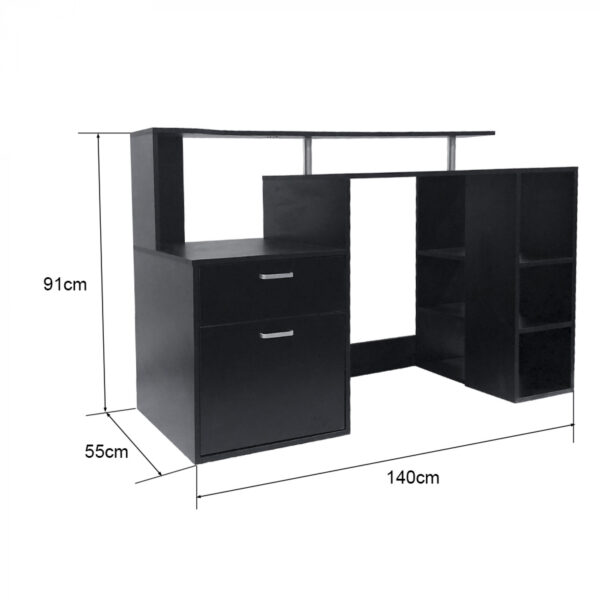   Schreibtisch Computertisch Computertisch 140 cm breit mit Kommode und viel Stauraum