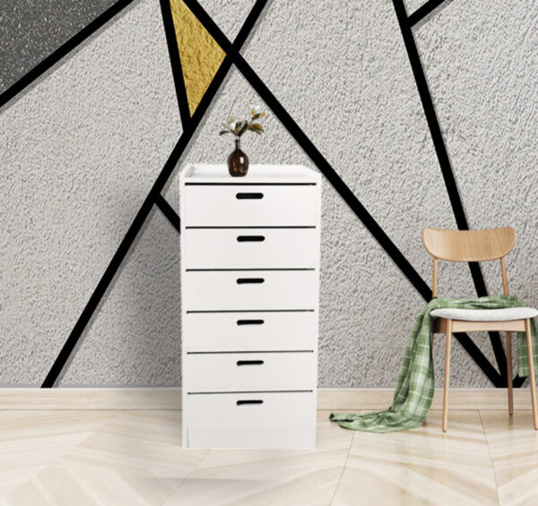 Kommode mit 6 Schubladen - Aufbewahrungsschrank mit herausnehmbaren Tabletts - 95 cm hoch - VDD World DE
