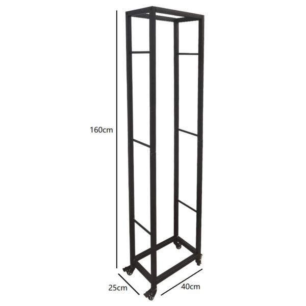 Brennholz Brennholzregal fahrbar - Holz lagern - 40 cm x 160 cm hoch - VDD World DE