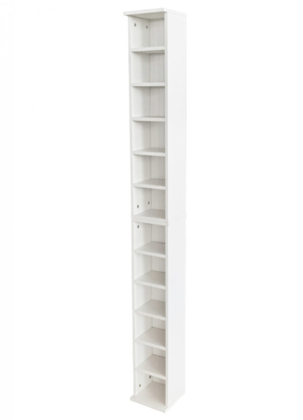 Wandschrank - Fächerschrank schmal und hoch - CD-Aufbewahrungsschrank - 183 cm hoch - weiß - VDD World DE