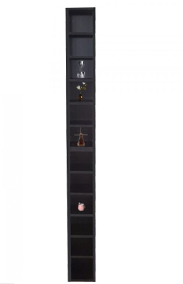 Regalschrank - Wandschrank schmal und hoch - CD-Aufbewahrungsschrank - 183 cm hoch - schwarz - VDD World DE