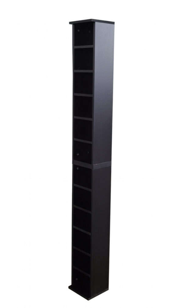 Regalschrank - Wandschrank schmal und hoch - CD-Aufbewahrungsschrank - 183 cm hoch - schwarz - VDD World DE